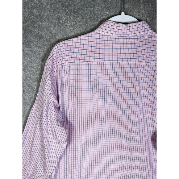 J Crew 100s 2-Ply Cotton Button Down Shirt Mens Large Pink Plaid Long Sleeve - Picture 11 of 16